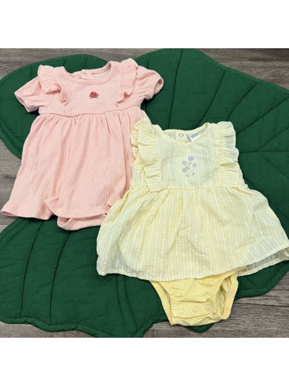 Baby Girl 6-9M Bodysuit Dress Bundle Ribbed Seersucker Tahari Carter's